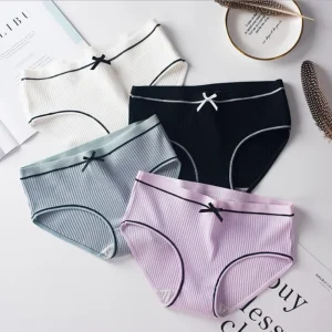 Breathable Soft Cotton Hipster Panties Women Underwear Stretch Bikini Panty Girls’ Cotton Brief Underwear