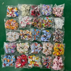 Bundle RTS Kids Hair Accessories Cartoon Print Western Custom Elastic Bamboo Hairbands for Kids Baby Women Scrunchies Hair Ties