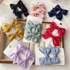 Butterfly Bow Kids Hair Accessories Baby Hairpin Cute Tie Hair Clip for Kids 2 Pack
