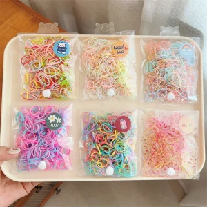 Candy Color Kids Hair Ties Disposable Elastic Mini Rubber Bands for Baby Girls Cute Ponytail Holders Hair Accessories