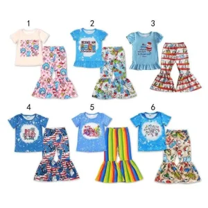 Cartoon Short Sleeve Pants Girls Set Sibling Clothes Summer Girl Outfits