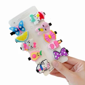 Cartoon Styles PVC Rubber Material BB Clips Girls Hairpins Hairclip Kids Headwear Child Hair Accessories