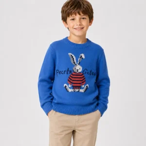 Cashmere Boy’s Round Neck Custom Kids Sweaters Cartoon Jacquard Baby Knitted Pullover Sweater