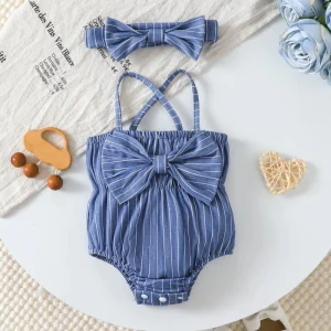Casual Baby Girl Romper Set Summer Jumpsuit Ruffles Button Closure for 0-6 Months