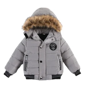 Casual Boys Coats Kids Winter Outwear with Hood Mid-Length Thicken Clothing for Children