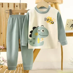 Casual Cotton Underwear Set for Unisex Kids Floral Pattern Pajamas for Boys and Girls