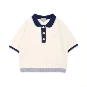 Casual Kids Girls Cotton Polo Shirt O-Neck Woven Tshirts & Child Polo Shirts