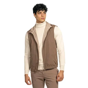 Casual Men’s Reversible Vests Custom Logo OEM High Quality Fabric Sleeveless Waistcoats Body Warmer