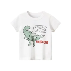 Casual Short Sleeve O-neck Cute Cotton t Shirt for Kids Boy