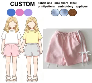 Casual Spandex Cotton with Elastic Waist Comfortable & Breathable Bow Decoration Under Shorts Girls Girls Short Pants