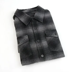 Casual Style Flannel Cotton Checked Boy Kids Shirts for Spring and Autumn