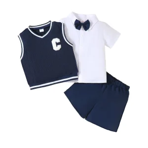 Casual Summer Outfit for Baby Boys Kids T-Shirt Shorts Polo Clothing Sets Fashionable Prints for Toddlers 1-6 Years