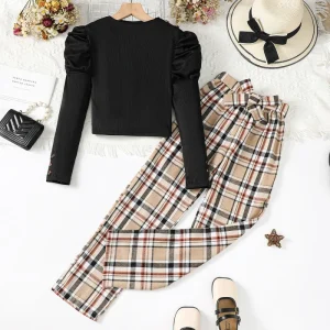 Catpapa Local Warehouse Full Sleeves 2 Piece Set for Girls Spring Autumn Winter Girls Clothing Sets Children Girls Clothes Set