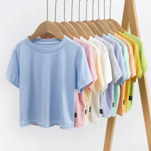 Child Boys Girls Baby Toddler Plain T Shirt Tops Solid Color Modal Short Sleeve White Black Kids Plain T Shirt