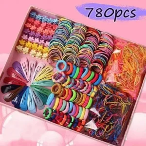 Children Accessories 780 Piece Hair Clip Set Baby Hair Rope Gift Box Set Custom Girl Hair Accessories