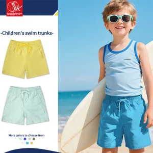 Children Boys 2 Piece Set Solid 100% Nylon Breathable lined Water repellent Quick drying Straight leg Swim Trunks Beach