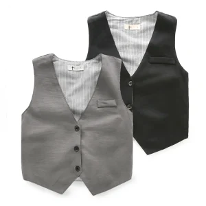Children Boys Formal Wear V Neck Gentleman Outfit Vest Buying in Bulk