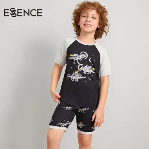 Children Boys Short Summer Print Custom Pajama Cotton Pajamas for Kids