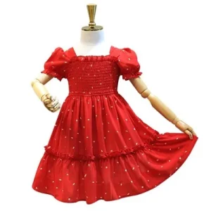 Children Clothes Girls Red Dresses for Summer