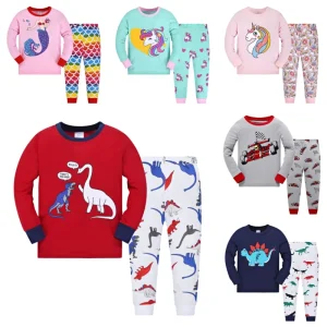 Children Cotton Nightwear Pyjamas 2PCS Set Boys Cartoon Sleepwear Kids Boys Long Sleeve