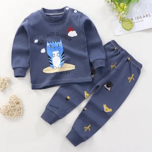 Children Cotton Underwear Set Men’s and Women’s Baby Pajamas Home Clothes