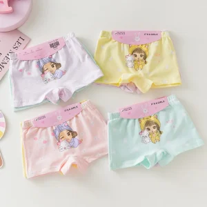 Children Custom Logo Cotton Cute Pattern Boxer Girls Kids Underwear Boys Breathable Cotton Boxers for Toddlers