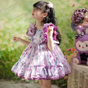 Children Girl Dress Manufacturer Floral Ruffles Casual Party Summer Toddler Kids Wedding Party Dress
