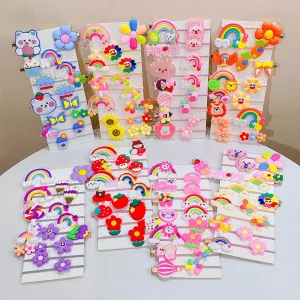 Children Hair Tie Sets Cute Cartoon Hair Bands for Kids Girls Baby Elastic Hair Band Accessories
