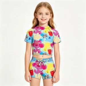 Children Kids Bathing Suit Shorts 2 Pieces Girls Swimsuit Sets Custom Baby Swimwear Beach Wear for Summer