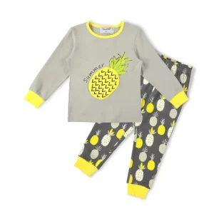 Children Pajama Set Sleepwear Boys Kids Clothing Set 3D Luxury Pajamas Waffle Rubber Printing Embroidered