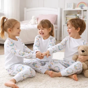 Children Pajamas Set Custom Toddler Boys Girls Sleepwear Polyester Blank Sublimation Pajamas for Kids Kids Pajama Sets