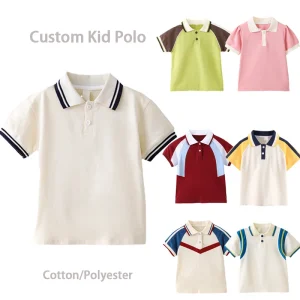 Children Primary School Uniforms Sports T Shirt Summer Cotton Polo T Shirt for Boys and Girls