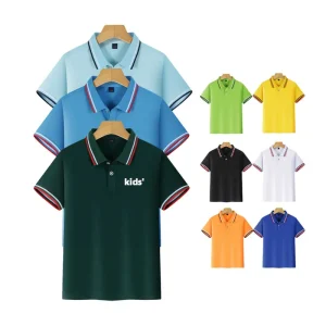 Children School Sport Wear Boys Summer Short Sleeves Personalised Kids Polo Shirts School Uniforms