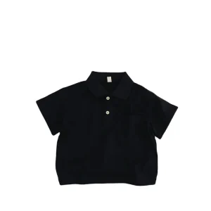 Children Short-Sleeved Polo Shirt New Summer Solid Color Simple Boys and Girls Baby Lapel T-Shirt Top Polo T Shirt