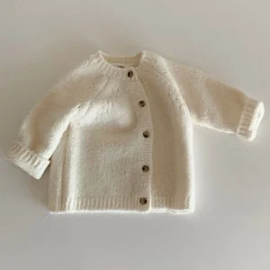 Children Tops Ins Style Soft Warm Raglan Sleeves Baby Knit Sweater Cardigan Round Neck Kids Christmas Girls Kids Sweaters