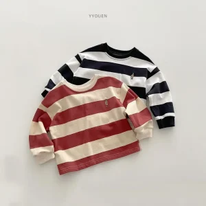 Children Turn-down Collar Striped Long-sleeved Boys Korean Casual Girls Loose Simple Long-sleeved Shirt All Match