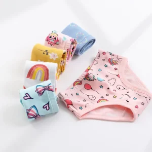 Children Underwear Kids Girls Briefs Girls Panties Underwear 3 Pieces Sets YARN DYED Cartoon ODM Printed Knitted