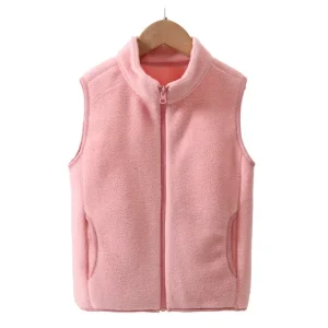 Children Winter Fleece Vest High Quality Children School Uniform Custom Embroidery Polar Fleece Zipper Waistcoat