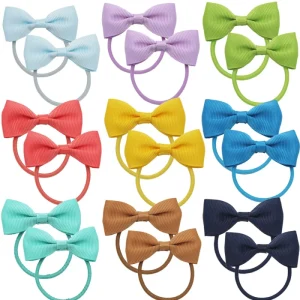 Children’s Accessories Bow Hair Threaded With Hair Accessories Leather Band Solid Colour Girls Headbands