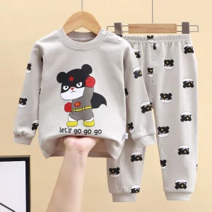Children’s Autumn Pajamas Set New Cotton Female Baby Clothes Boys’ Home Wear Cartoon Sleepwears for Girls
