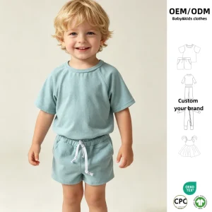 Children’s Baby Boy Toddler Clothing Set Summer Cotton Short Sleeve Casual Stylish Soft Breathable T shirt Shorts Custom