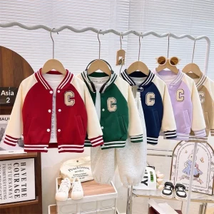Children’s Baseball Jackets Spring Style Boys Casual Coats Girls Cardigans Baby Cotton Trendy Style Clothing