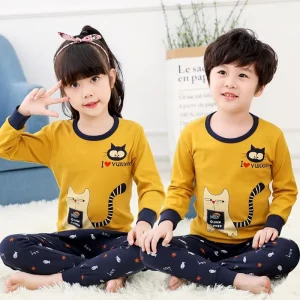 Children’s Boy Girls Sleepwear Pyjamas Child Pajamas Sets Kids High Quality Pijamas Custom Made Kids Pajamas