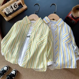 Children’s Boys’ Long sleeved Shirts Spring Summer Style New Season Boys’ Baby Autumn Shirts Children’s Autumn Coat