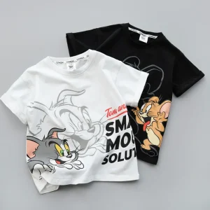 Children’s Cartoon T Shirts for Boys & Girls Thin Short Sleeve Summer Tops Kids Clothing