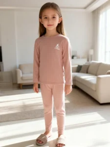 Children’s Casual Cartoon Boneless Worsted Polyester Cotton Underwear Set Boys Girls Autumn Warm Pajamas Clothes ODM