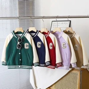 Children’s Casual Spring Western Style Blazer Boys & Girls Baseball Suit Baby Clothing Canvas Quick Dry Garment Dyed