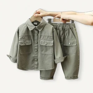 Children’s Clothing Boy Suit Spring Boys Jacket Pants Workwear 2 Piece Set Baby Clothes