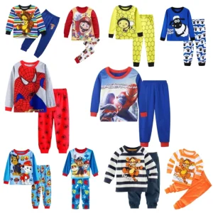 Children’s Clothing Set Boys Baby Cartoon Long sleeved Home Wear Underwear Set Pajamas
