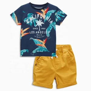 Children’s Clothing Suits 2-14 Years Old Casual Clothes Boys Clothes Printed T-shirt Shorts Cotton Children’s Suits